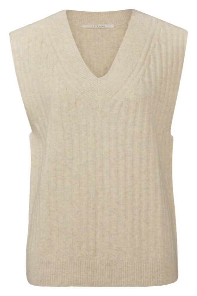 YAYA - Vesta s V-výstrihom Beige melange - beige melange