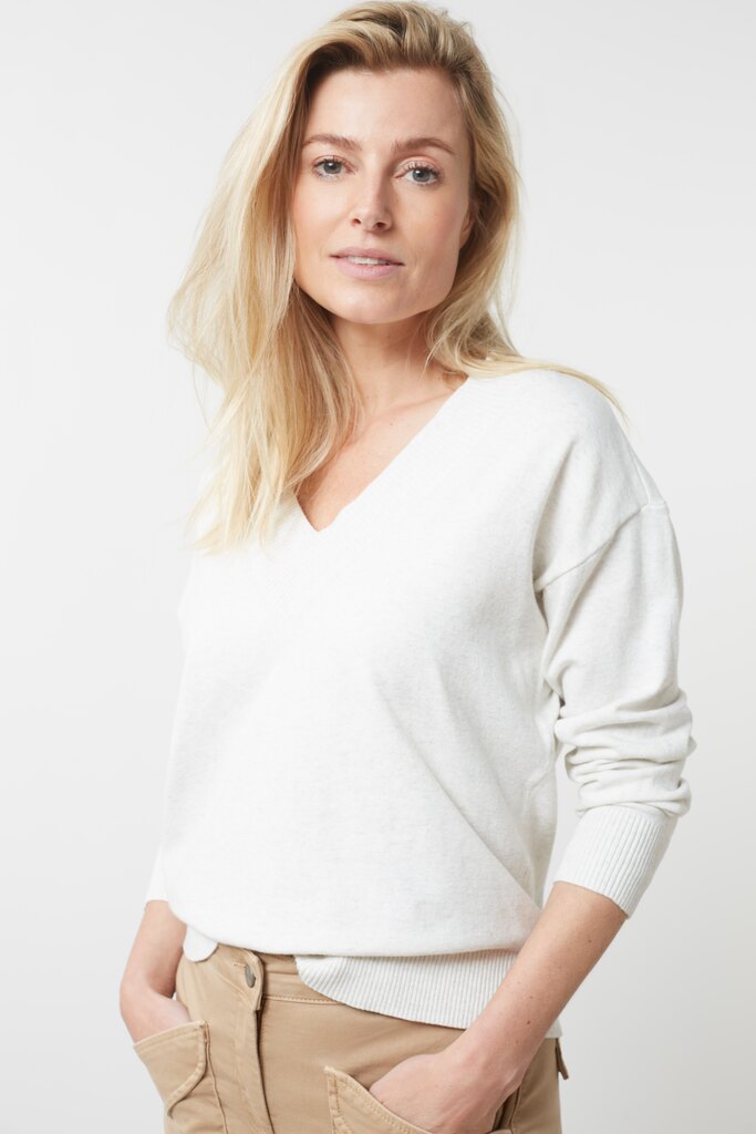 YAYA - Pulóver s V-výstrihom Light grey melange - light grey melange YAYA - Pulóver s V-výstrihom Light grey melange - light grey melange