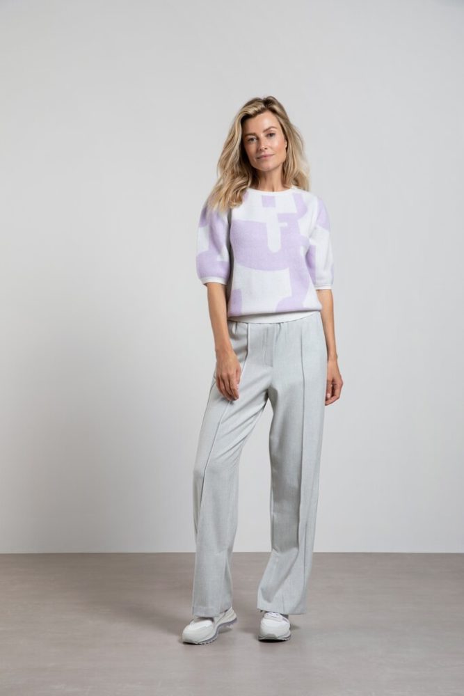 YAYA - Pulóver so žakárovým vzorom Orchid petal purple dessin - orchid petal purple dessin