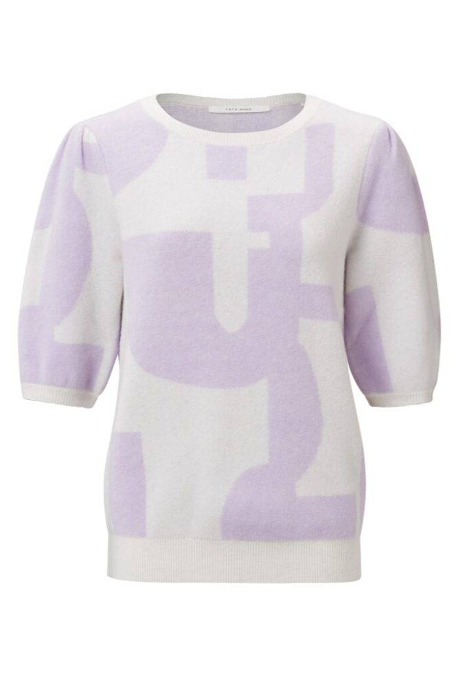 YAYA - Pulóver so žakárovým vzorom Orchid petal purple dessin - orchid petal purple dessin