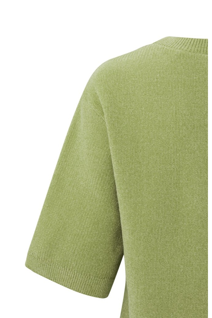 YAYA - Pulóvrik s krátkym rukávom zo ženilky Winter pear green - winter pear green YAYA - Pulóvrik s krátkym rukávom zo ženilky Winter pear green - winter pear green