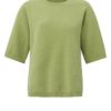 YAYA - Pulóvrik s krátkym rukávom zo ženilky Winter pear green - winter pear green