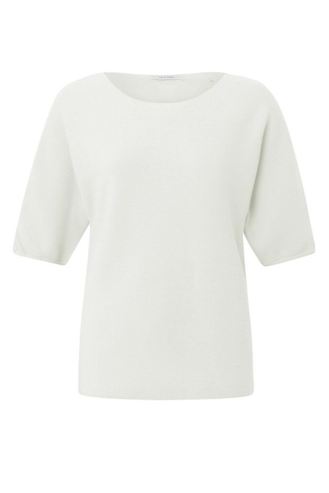 YAYA - Pulóvrik s gombíčkami vzadu Wool white - wool white