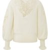 YAYA - Pulóver s madeirovým detailom Wool white - wool white