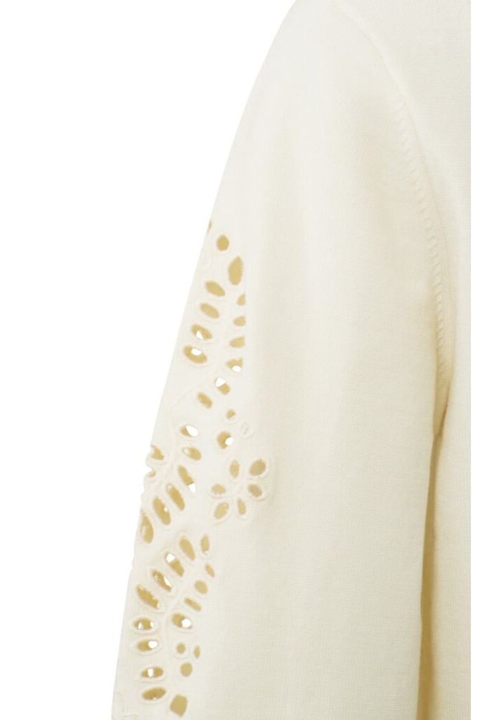 YAYA - Pulóver s madeirovým detailom Wool white - wool white YAYA - Pulóver s madeirovým detailom Wool white - wool white