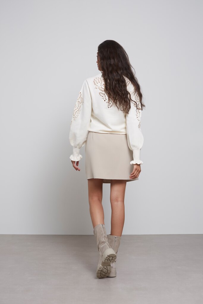 YAYA - Pulóver s madeirovým detailom Wool white - wool white YAYA - Pulóver s madeirovým detailom Wool white - wool white