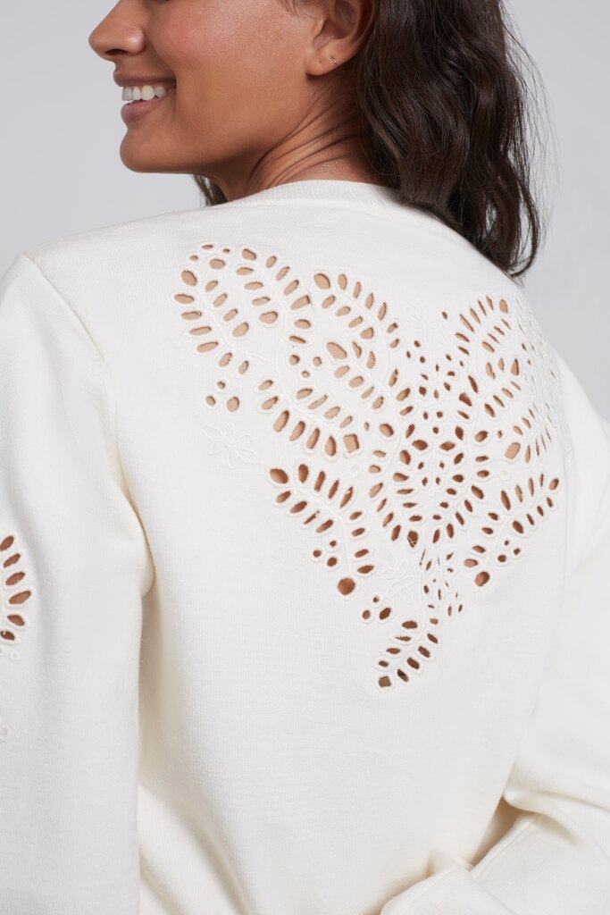 YAYA - Pulóver s madeirovým detailom Wool white - wool white YAYA - Pulóver s madeirovým detailom Wool white - wool white