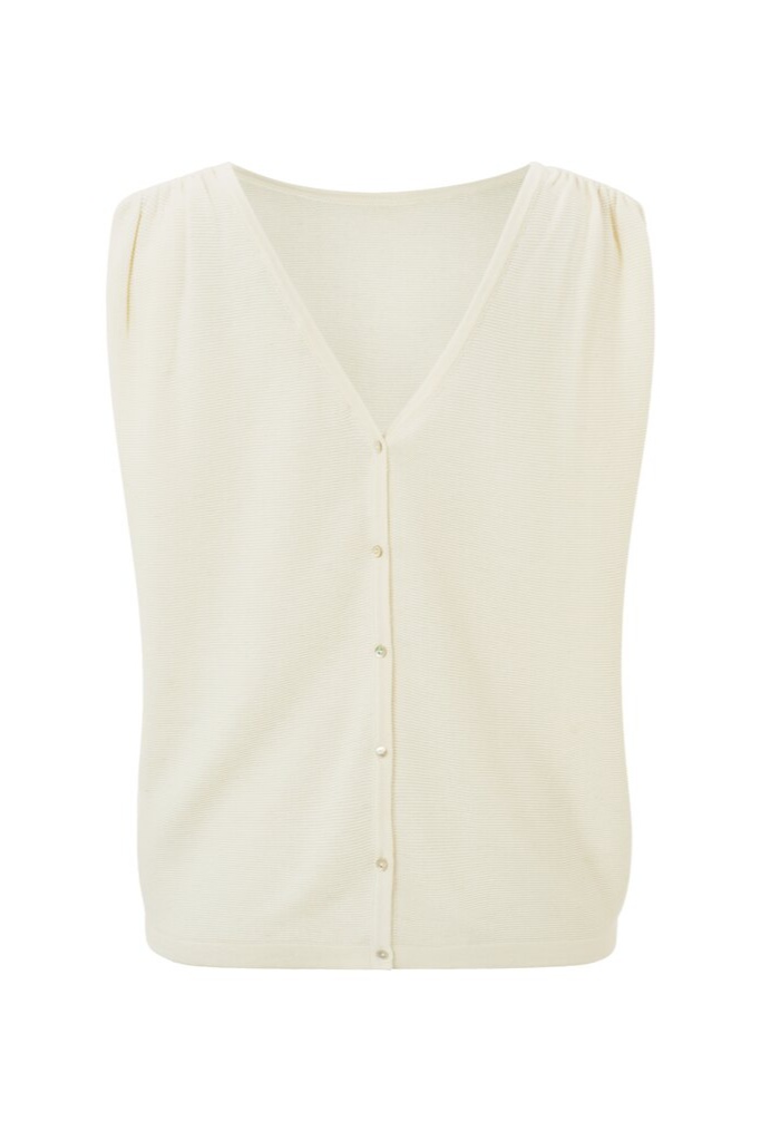 YAYA - Top so spadnutými rukávmi a gombíčkami vzadu Wool white - wool white YAYA - Top so spadnutými rukávmi a gombíčkami vzadu Wool white - wool white