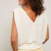 YAYA - Top so spadnutými rukávmi a gombíčkami vzadu Wool white - wool white