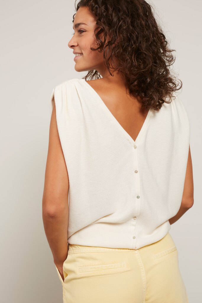 YAYA - Top so spadnutými rukávmi a gombíčkami vzadu Wool white - wool white YAYA - Top so spadnutými rukávmi a gombíčkami vzadu Wool white - wool white