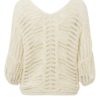YAYA - Pulóvrik s hačkovaným efektom Wool white - wool white