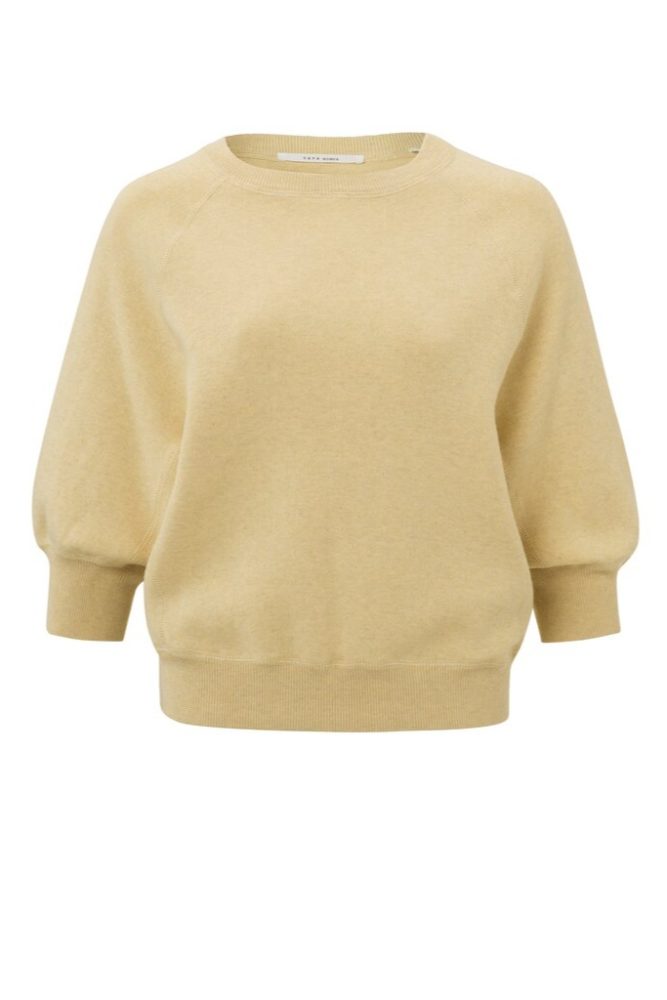 YAYA - Pulóver s 3/4 -vými raglanovými rukávmi Straw yellow melange - straw yellow melange