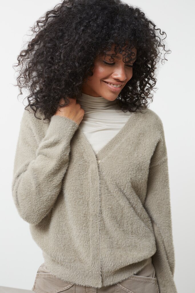 YAYA - Sveter krátky Vintage khaki beige - vintage khaki beige YAYA - Sveter krátky Vintage khaki beige - vintage khaki beige