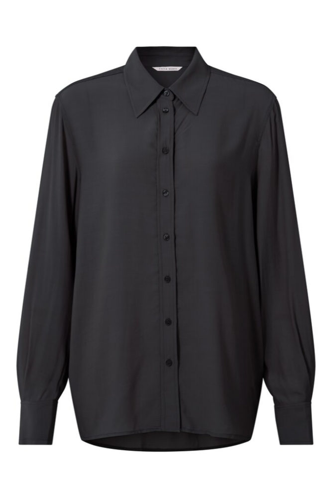 YAYA - Blúzka s límcom a gombíkmi Phantom - phantom