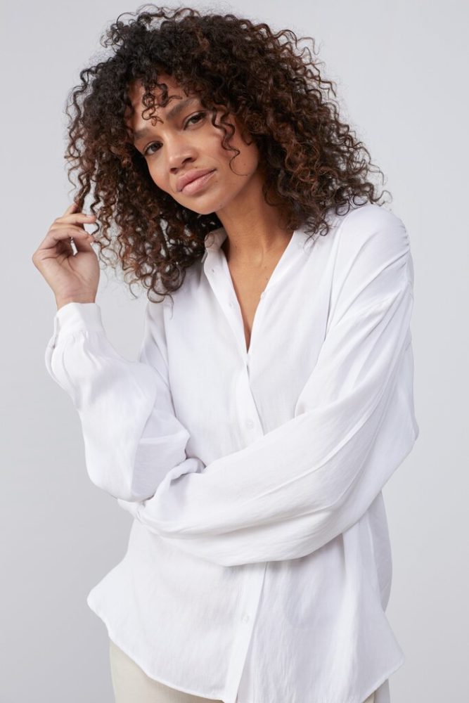 YAYA - Blúzka s balónovými rukávmi Bright white - bright white