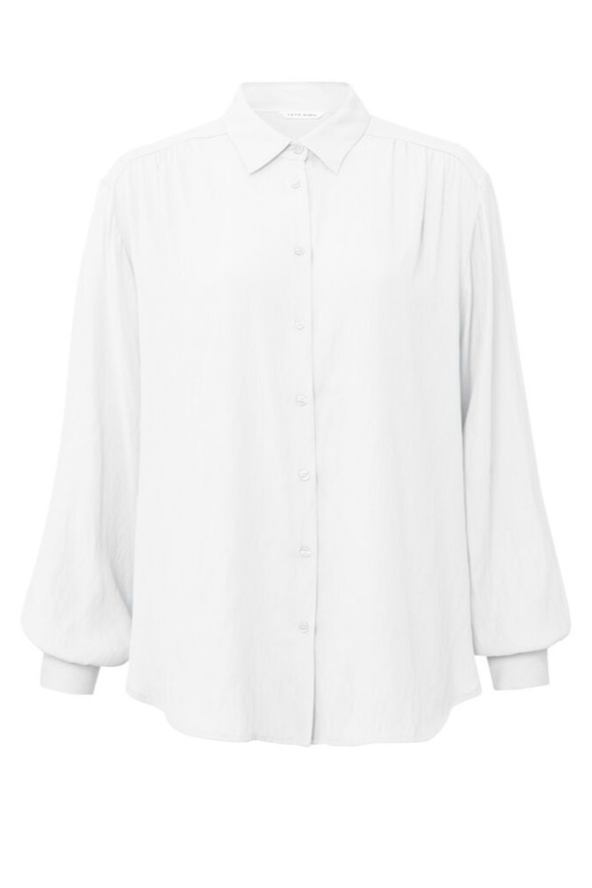 YAYA - Blúzka s balónovými rukávmi Bright white - bright white