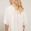 YAYA - Blúzka oversized s naberaním Star white - star white
