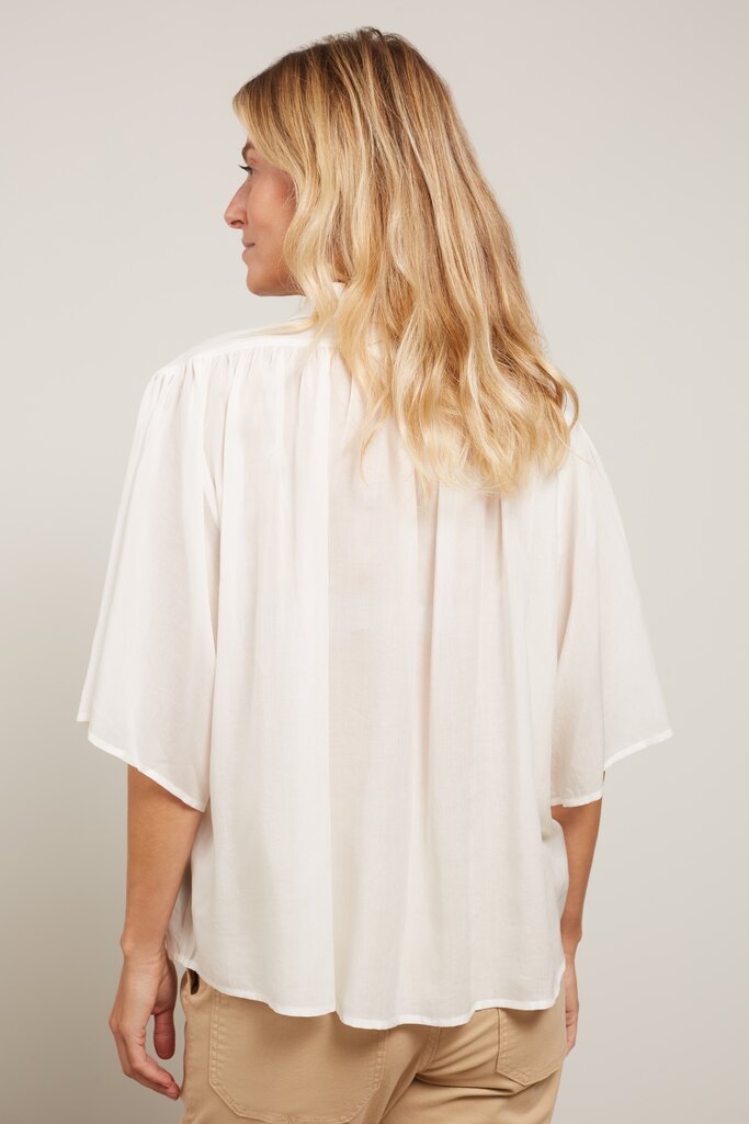 YAYA - Blúzka oversized s naberaním Star white - star white YAYA - Blúzka oversized s naberaním Star white - star white