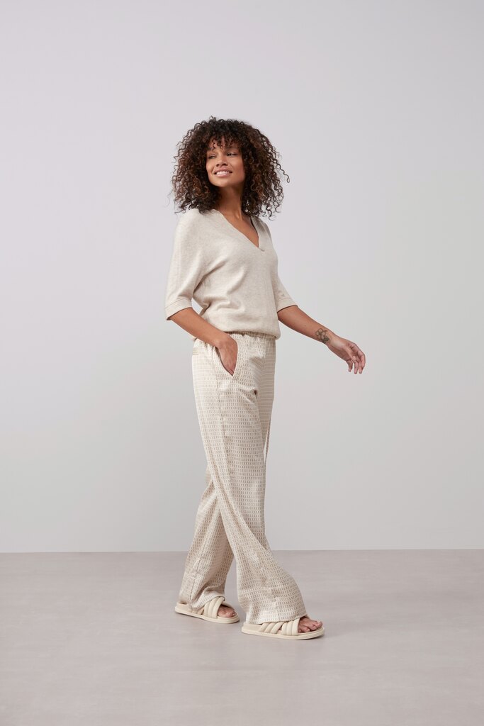 YAYA - Nohavice voľné Mocha meringue sand dessin - mocha meringue sand dessin YAYA - Nohavice voľné Mocha meringue sand dessin - mocha meringue sand dessin