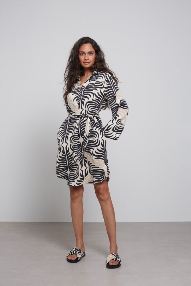 YAYA - Šaty košeľové s potlačou Pumice stone sand dessin - pumice stone sand dessin