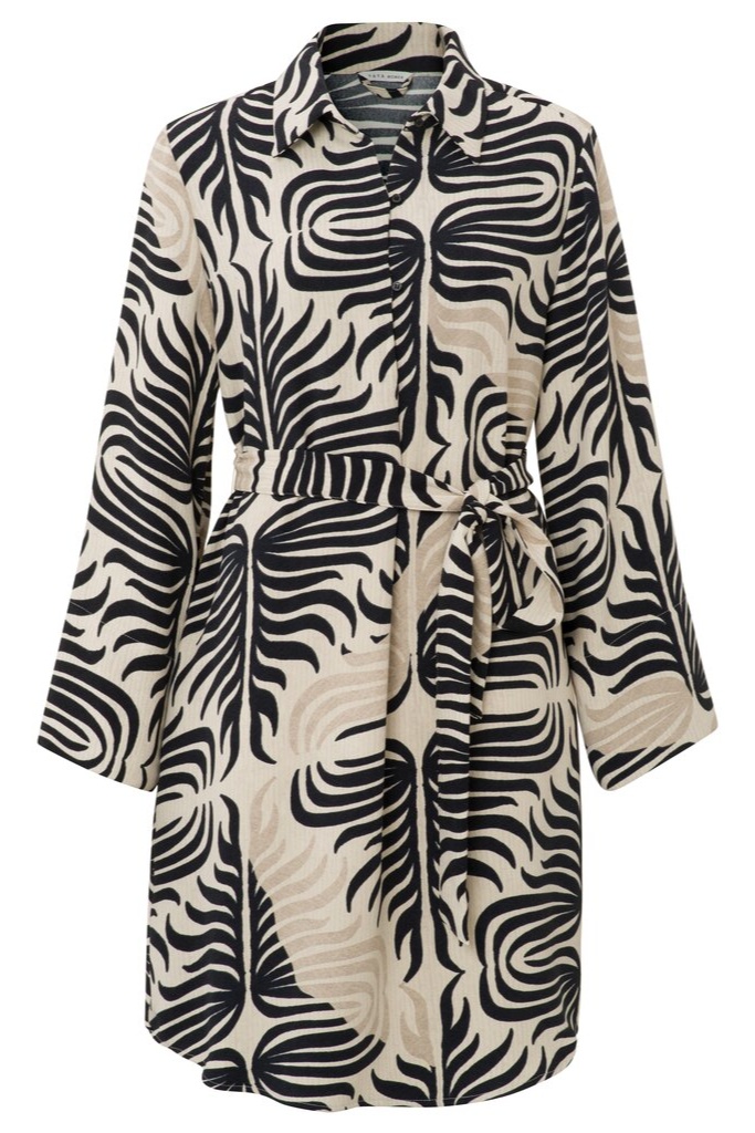 YAYA - Šaty košeľové s potlačou Pumice stone sand dessin - pumice stone sand dessin YAYA - Šaty košeľové s potlačou Pumice stone sand dessin - pumice stone sand dessin