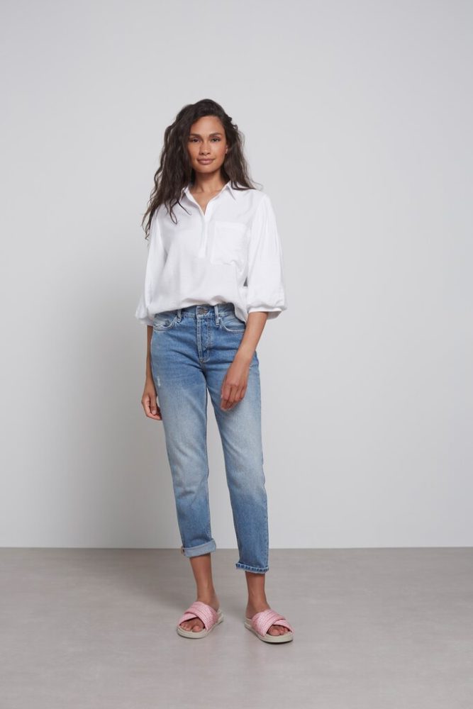 YAYA - Blúzka s krátkymi balónovými rukávmi Pure white - pure white