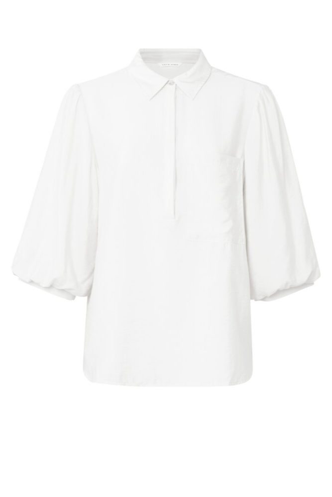 YAYA - Blúzka s krátkymi balónovými rukávmi Pure white - pure white