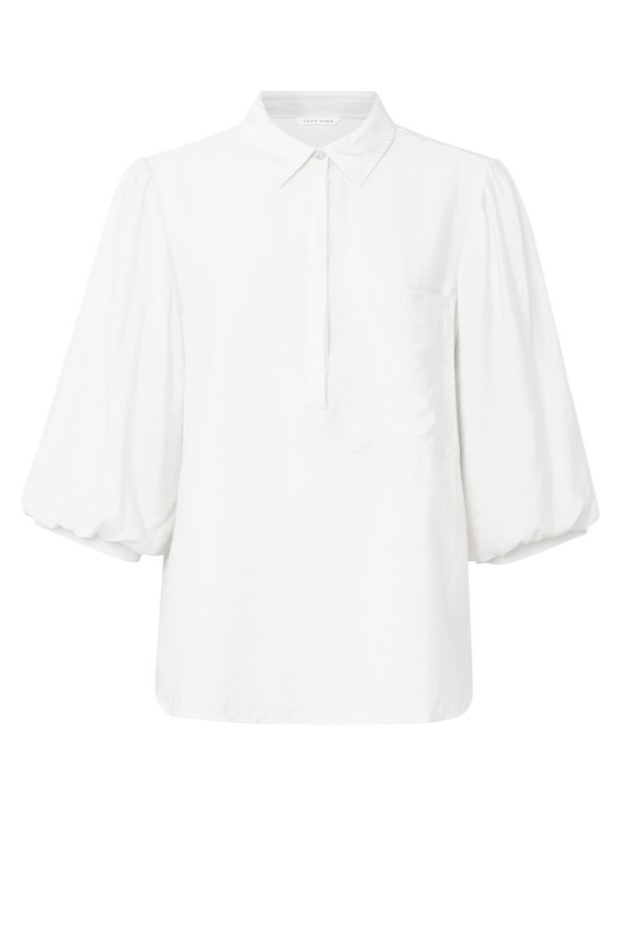 YAYA - Blúzka s krátkymi balónovými rukávmi Pure white - pure white YAYA - Blúzka s krátkymi balónovými rukávmi Pure white - pure white