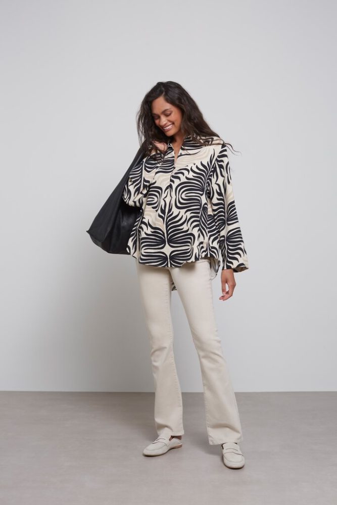 YAYA - Blúzka s potlačou Pumice stone sand dessin - pumice stone sand dessin