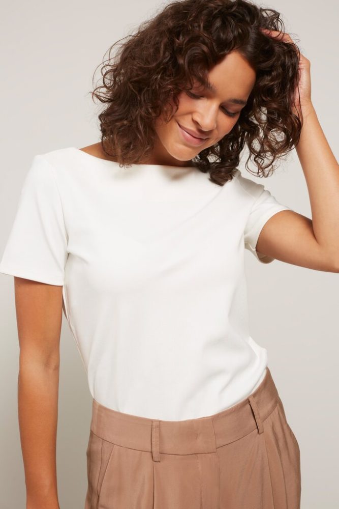 YAYA - Tričko s lodičkovým výstrihom Star white - star white