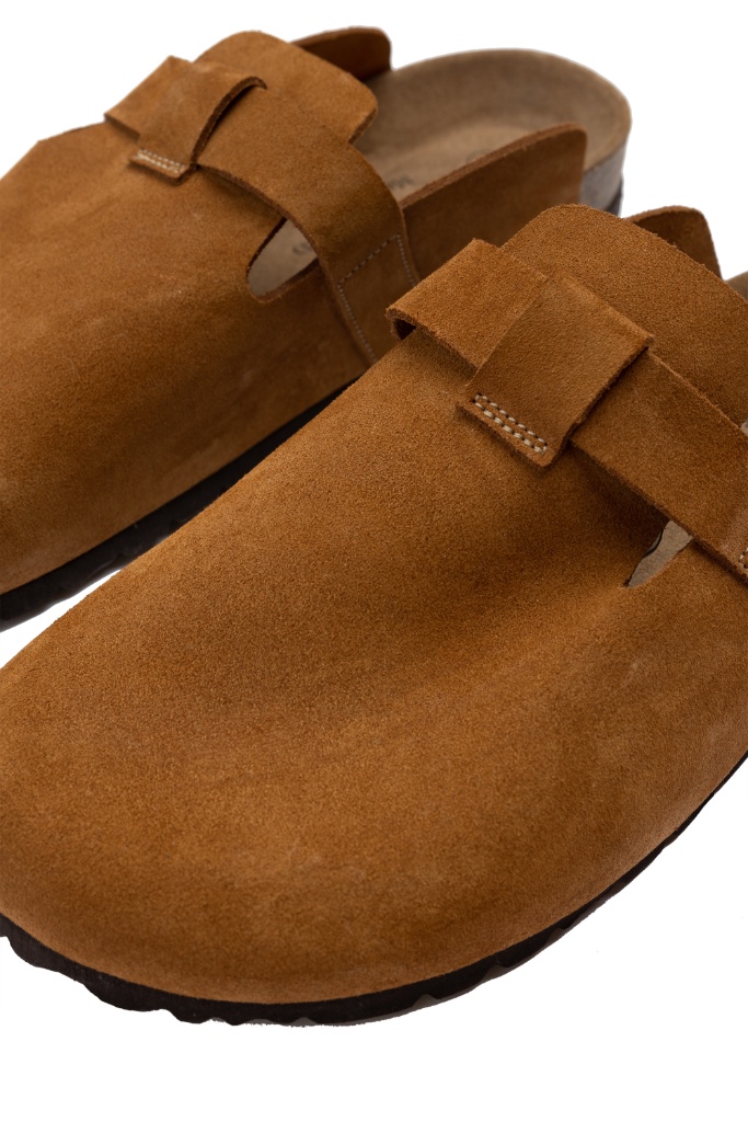 REDESIGNED - Šľapky kožené s korkovou podrážkou Cognac - cognac REDESIGNED - Šľapky kožené s korkovou podrážkou Cognac - cognac