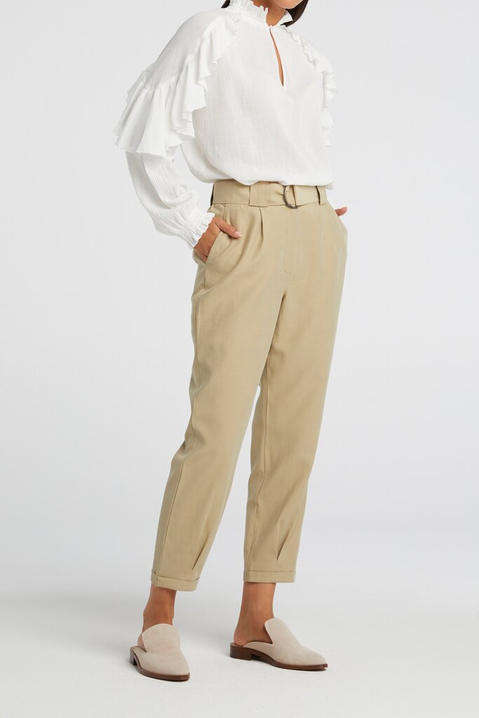 YAYA - Nohavice voľné s opaskom - soft sage YAYA - Nohavice voľné s opaskom - soft sage