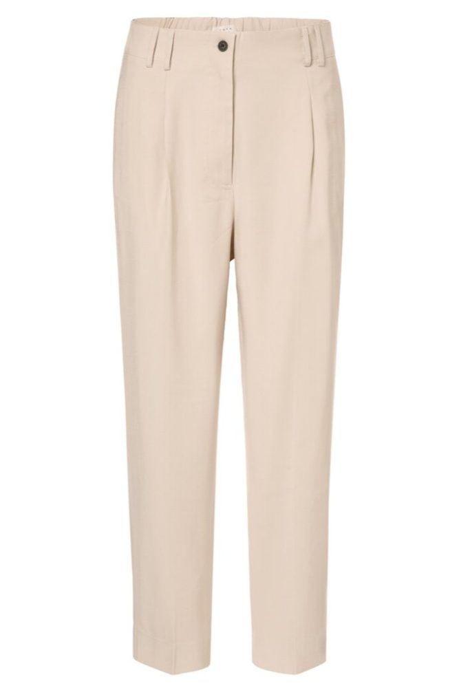 YAYA - Nohavice chino crop Moonlight sand - moonlight sand