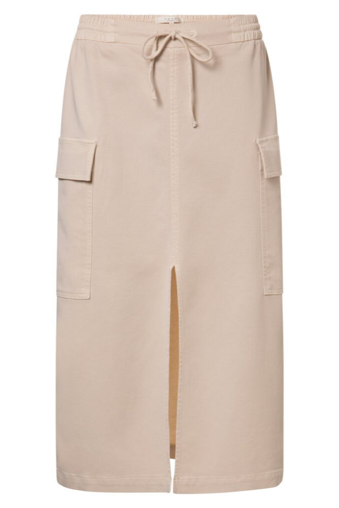 YAYA - Sukňa midi s vreckami Fog sand - fog sand