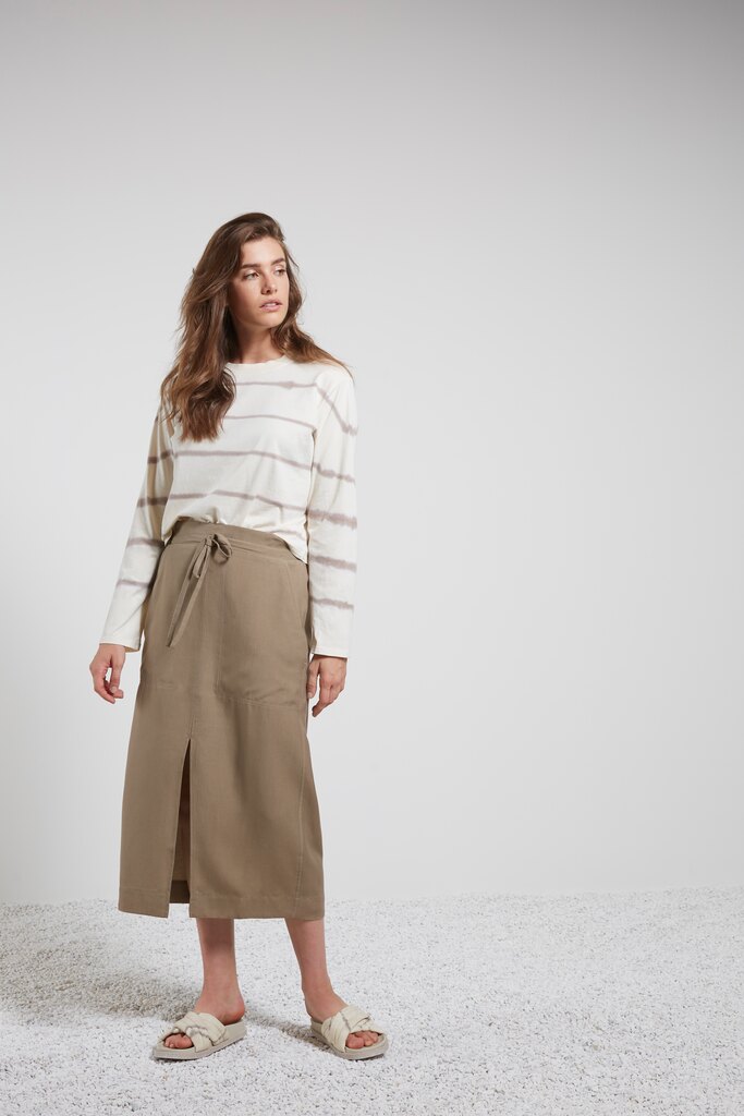 YAYA - Sukňa midi s vačkami Greige brown - greige brown YAYA - Sukňa midi s vačkami Greige brown - greige brown