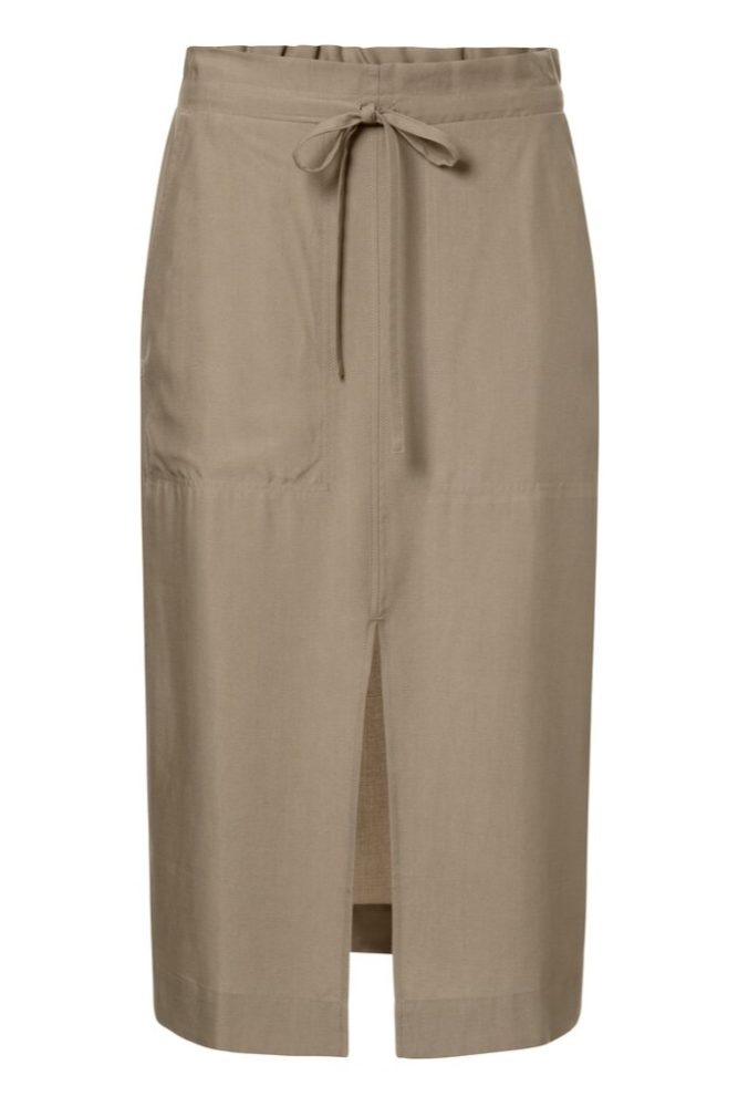 YAYA - Sukňa midi s vačkami Greige brown - greige brown