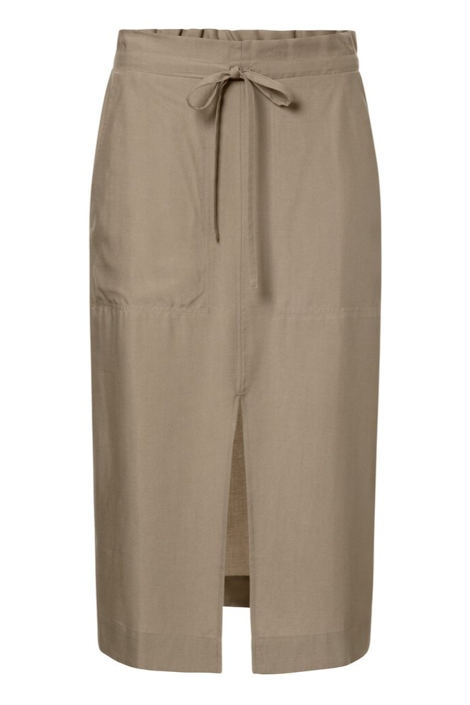 YAYA - Sukňa midi s vačkami Greige brown - greige brown YAYA - Sukňa midi s vačkami Greige brown - greige brown