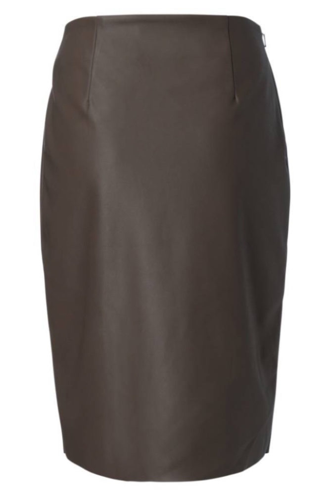 YAYA - PU midi skirt - LICORICE