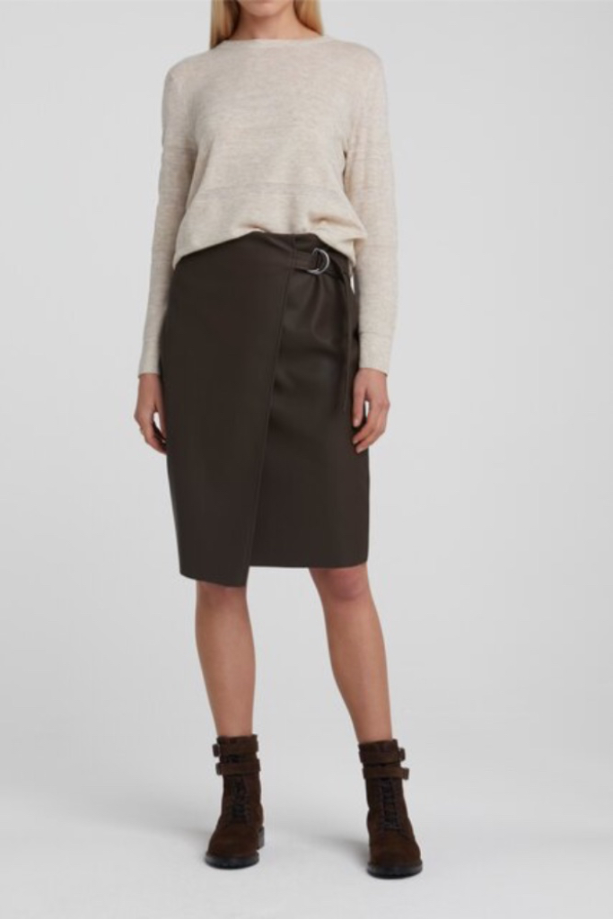 YAYA - PU midi skirt - LICORICE YAYA - PU midi skirt - LICORICE