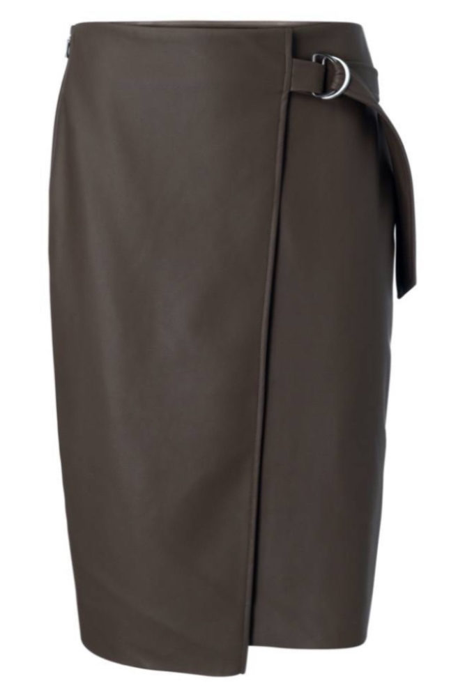 YAYA - PU midi skirt - LICORICE