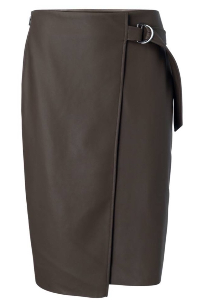 YAYA - PU midi skirt - LICORICE YAYA - PU midi skirt - LICORICE