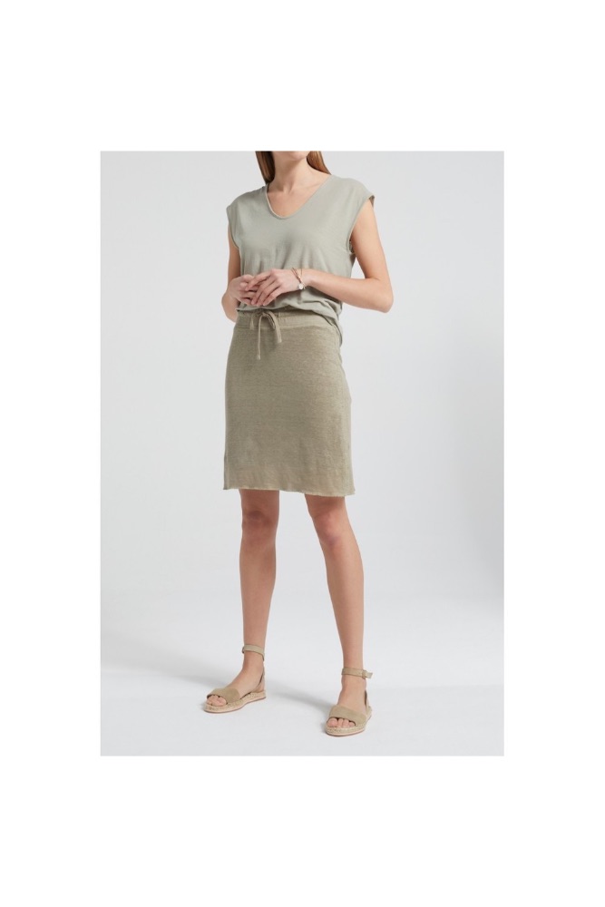 YAYA - Sukňa sporty ľanová - ALMOST BLACK YAYA - Sukňa sporty ľanová - ALMOST BLACK