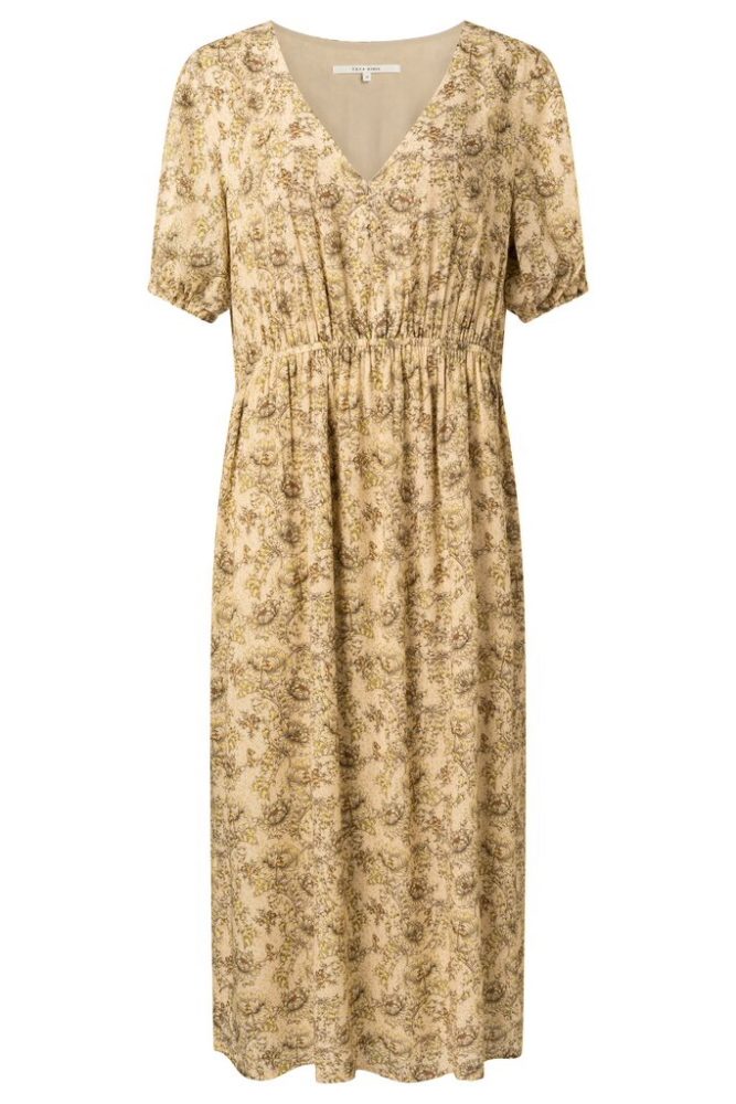 YAYA - Šaty s potlačou a V-výstrihom - wheat dessin
