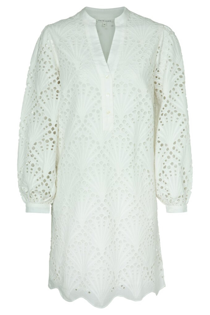 YAYA - Šaty madeirové Egret off white - egret off white YAYA - Šaty madeirové Egret off white - egret off white