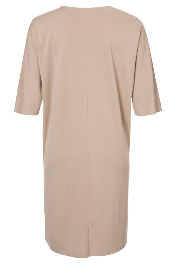 YAYA - Šaty voľné džerzejové s V-výstrihom Peyote grey - peyote grey