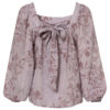 YAYA - Blúzka s mašlou na chrbáte Raindrops purple dessin - raindrops purple dessin