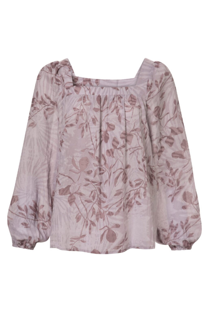 YAYA - Blúzka s mašlou na chrbáte Raindrops purple dessin - raindrops purple dessin