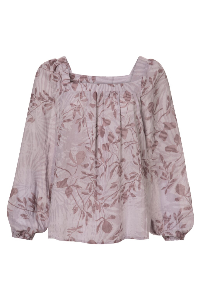 YAYA - Blúzka s mašlou na chrbáte Raindrops purple dessin - raindrops purple dessin YAYA - Blúzka s mašlou na chrbáte Raindrops purple dessin - raindrops purple dessin