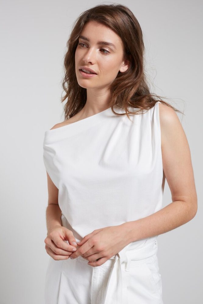 YAYA - Tričko asymetrické Off white - off white