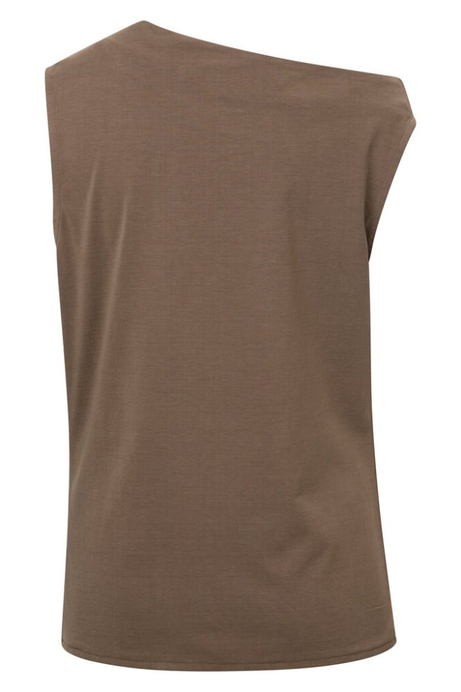 YAYA - Tričko asymetrické Bungee cord brown - bungee cord brown